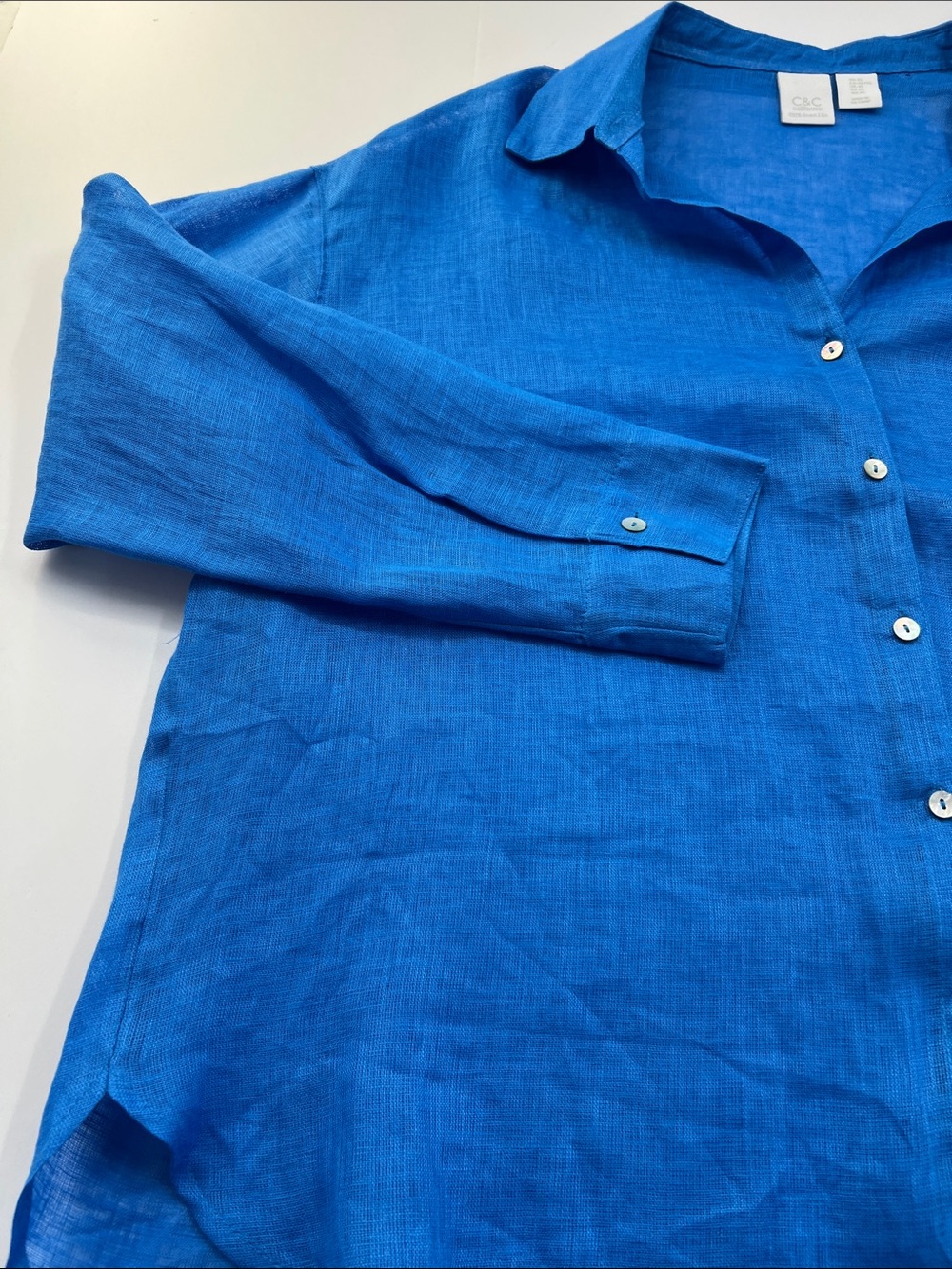 C&C California Sheer Linen Tunic - Picture 6 of 14
